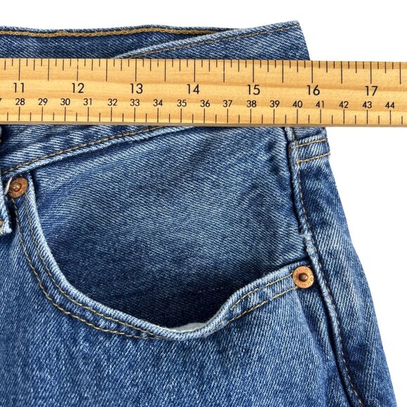 Levis 501 Original Button Fly Blue Jeans Men's 100% Cotton Straight Leg, 32/32 - Picture 11 of 16